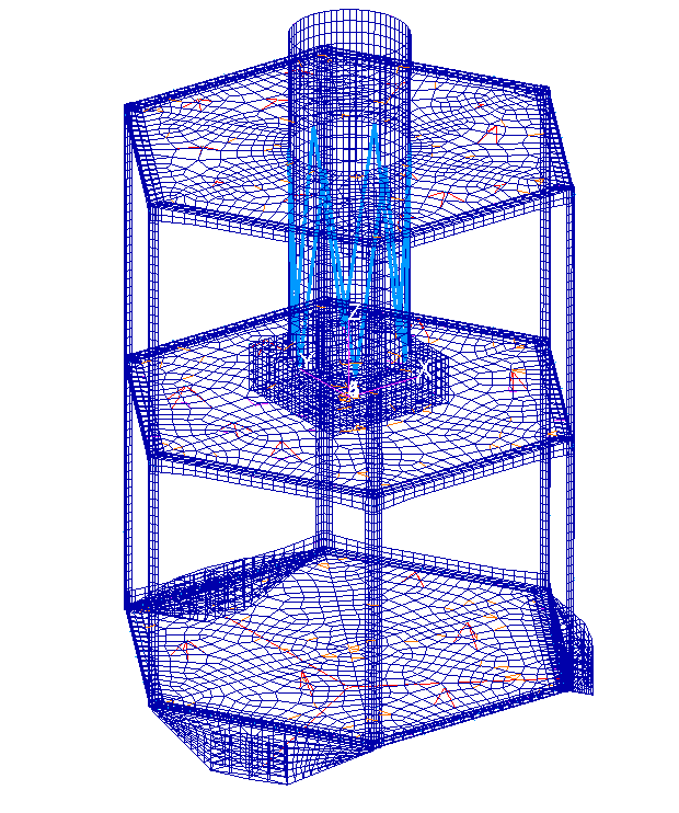 Finite Element Model — satellite structural mesh (MSC Patran/Nastran)